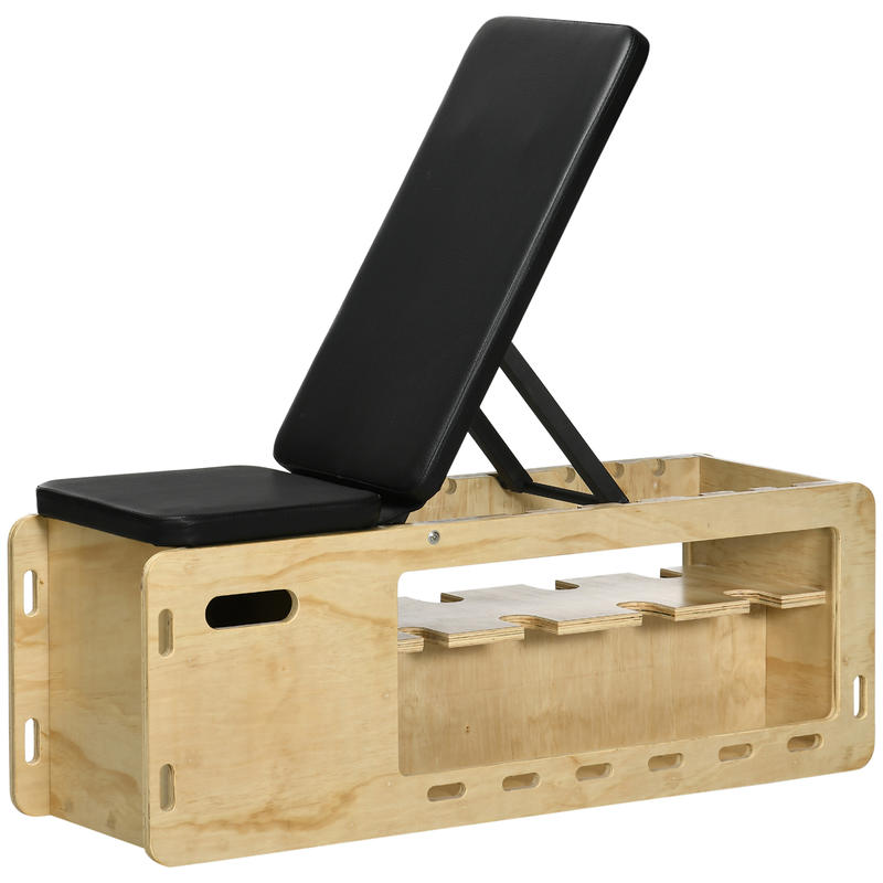 Home Gym Luxury - Soozier Wooden Workout Bench with Dumbbell