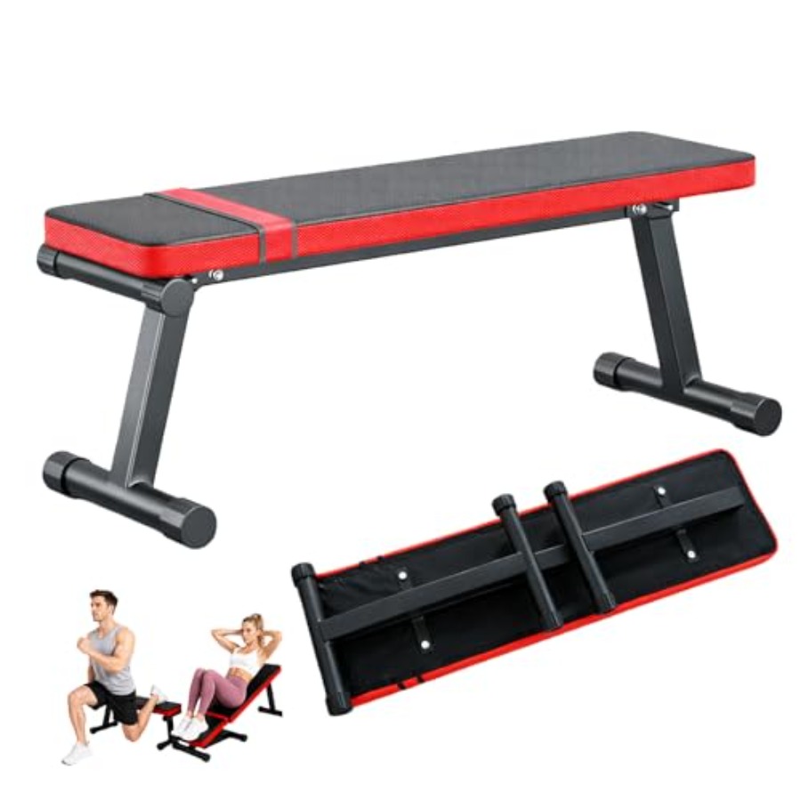 Home Gym Dumbbell Workout - Flat Weight Bench for Home Gym,