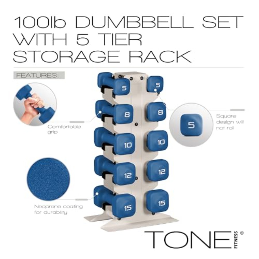 Tone Fitness Neoprene Dumbbell - Home Gym Dumbbell Workout 리뷰 및 가격