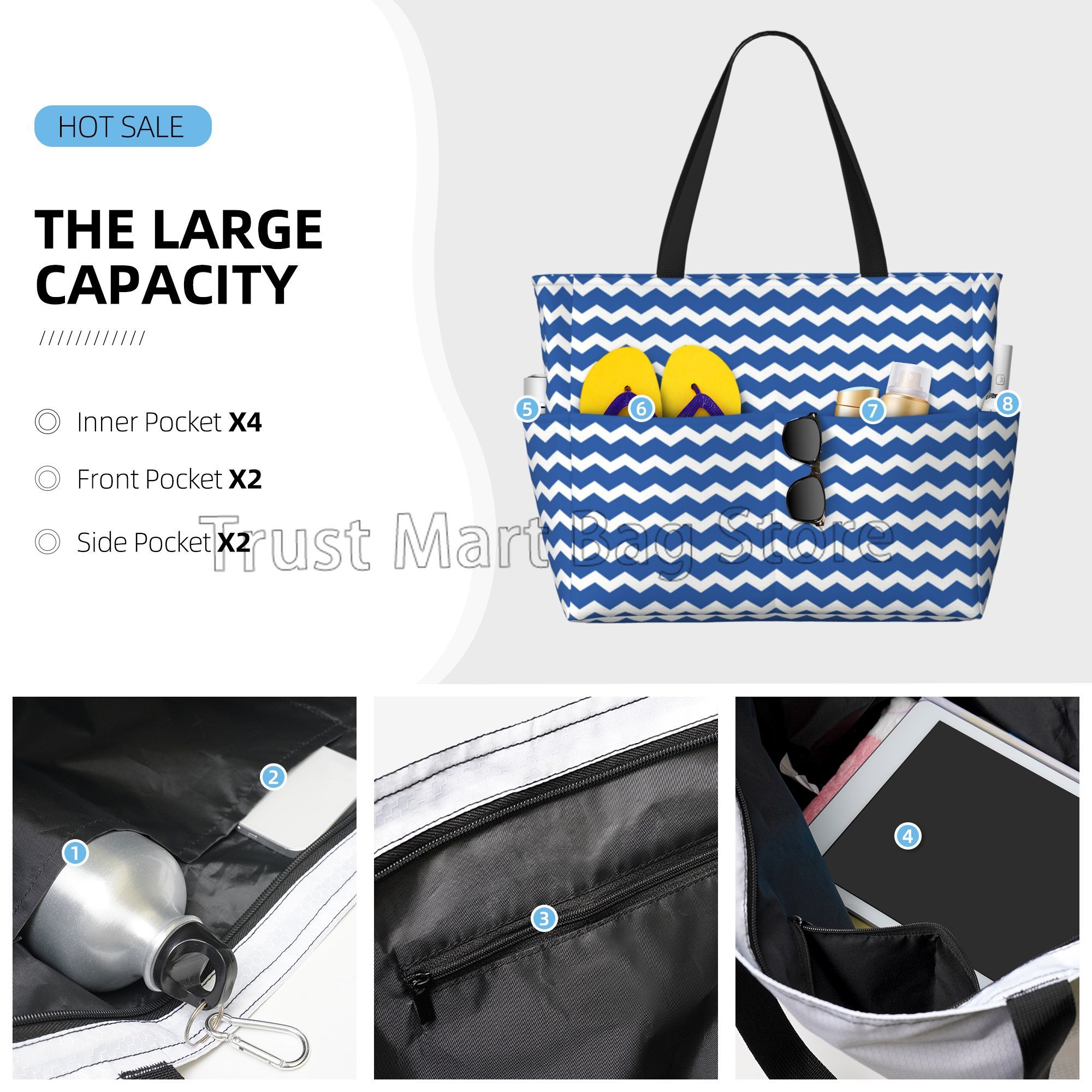 Blue Stripes Large Waterproof  - Home Gym Packages 리뷰 및 가격