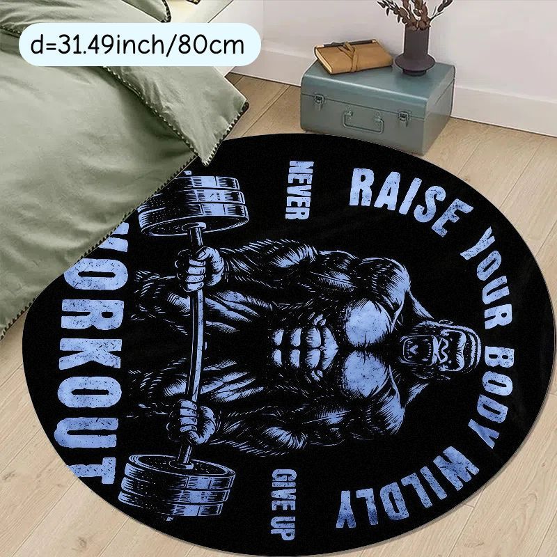 Muscle Man Workout Quote Round - Home Zone Gym 리뷰 및 가격