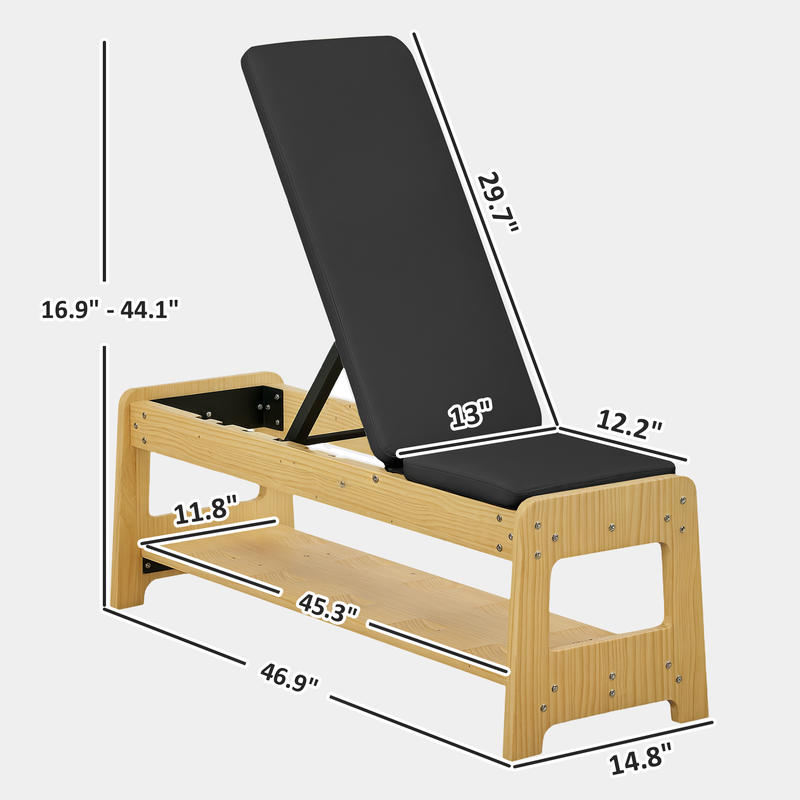 Wooden Adjustable Weight Bench - Home Gym Dumbbell Workout 리뷰 및 가격