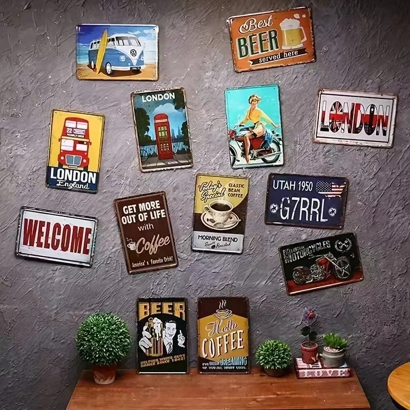 （2D Tin painting）1pc, Metal Si - Home Zone Gym 리뷰 및 가격