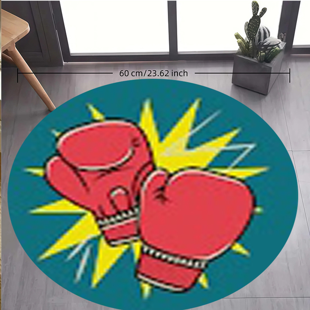 Comic Boxing Gloves Round Rug  - Home Zone Gym 리뷰 및 가격