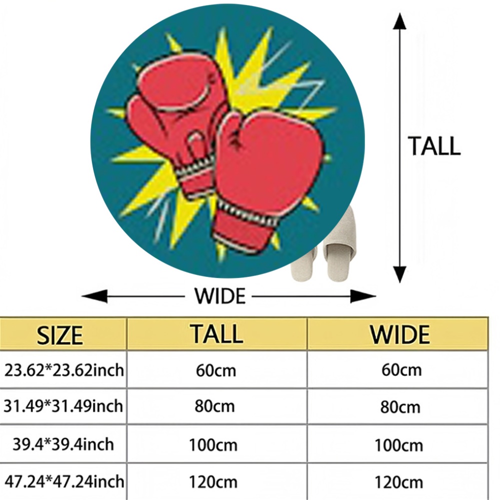 Comic Boxing Gloves Round Rug  - Home Zone Gym 리뷰 및 가격